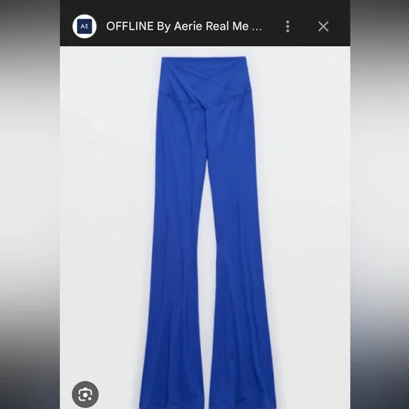 OFFLINE By Aerie Real Me High Waisted Crossover Flare Leggings Blue S - Picture 2 of 6